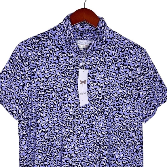 TYLER BOE NWT Cheetah Print Turtleneck Top Size Large in Thistle Purple - Picture 7 of 14